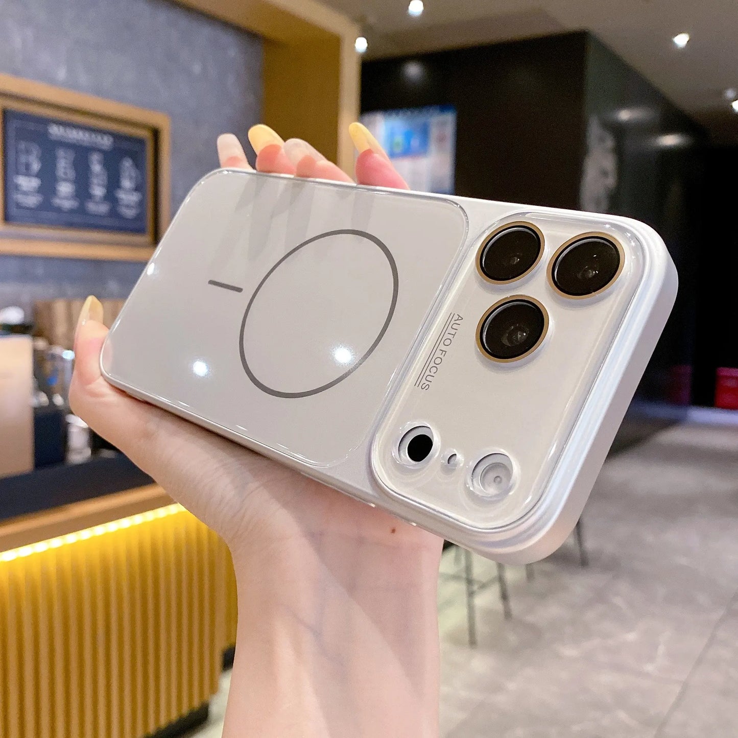 Magnetic Glass Back Panel Protective Phone Case with Candy Colors, HD Lens Film, Shockproof Anti-Fall Cover, Fits Ios Iphone 17-14 Pro Max Series - Summerwins Cellphone Casing Accessories