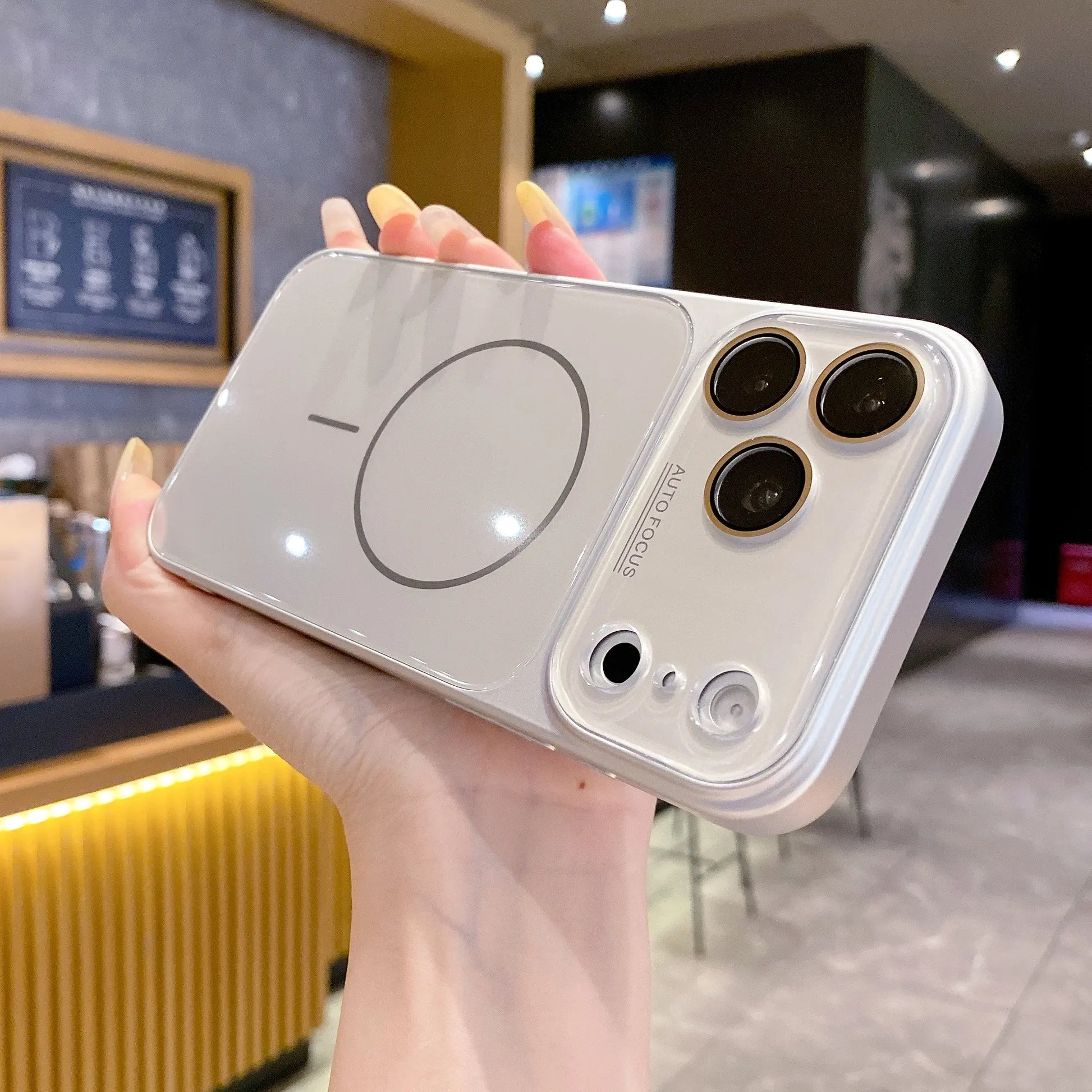 Magnetic Glass Back Panel Protective Phone Case with Candy Colors, HD Lens Film, Shockproof Anti-Fall Cover, Fits Ios Iphone 17-14 Pro Max Series - Summerwins Cellphone Casing Accessories