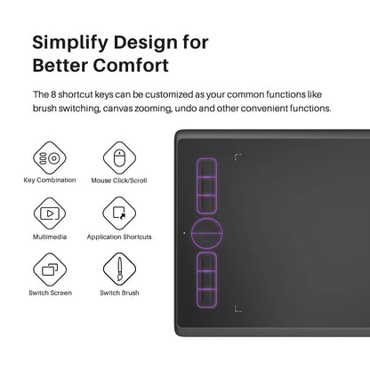 Mesa Digitalizadora HUION Inspiroy H610X | Caneta Sem Bateria | Função de Inclinação (Tilt) | Compatível com PC, Android, macOS e ChromeOS