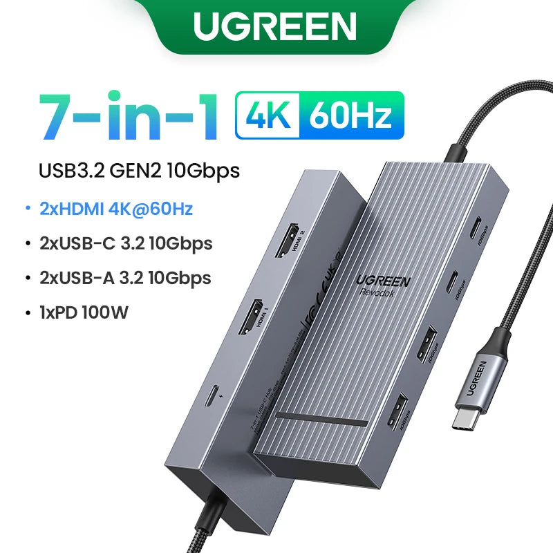 Estação de Acoplamento HUB USB UGREEN 4K120Hz DP Tipo-C