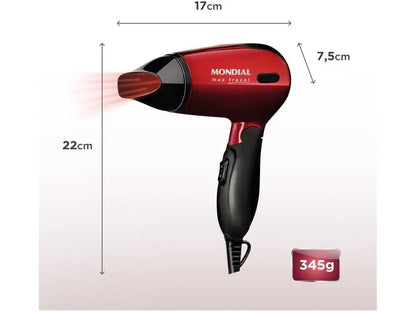 Mondial Max Travel SC-10 Red Hair Dryer-Bivolt