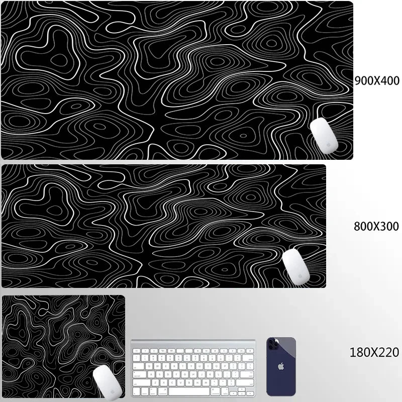 Mouse Pad Gamer XXL 90x40 cm com Estampa Líquida Strata | Base Antiderrapante | Superfície Macia para PC, Notebook e Setup Gamer