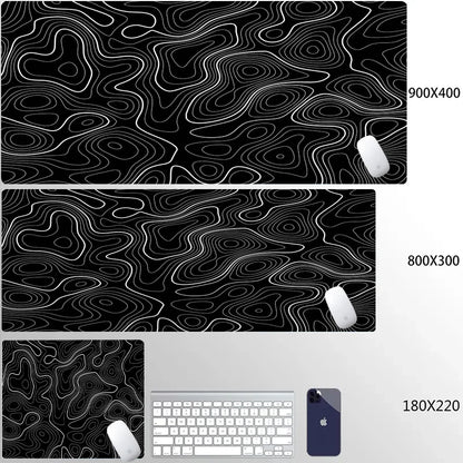 Mouse Pad Gamer XXL 90x40 cm com Estampa Líquida Strata | Base Antiderrapante | Superfície Macia para PC, Notebook e Setup Gamer