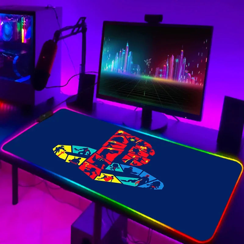 Mouse Pad Gamer RGB LED Grande | Iluminação Multicolorida | Base Antiderrapante | Ideal para PC, Notebook e Setup Gamer