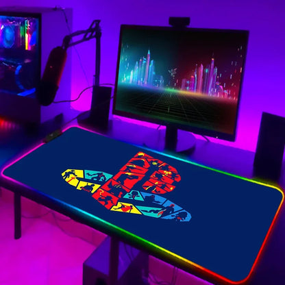 Mouse Pad Gamer RGB LED Grande | Iluminação Multicolorida | Base Antiderrapante | Ideal para PC, Notebook e Setup Gamer