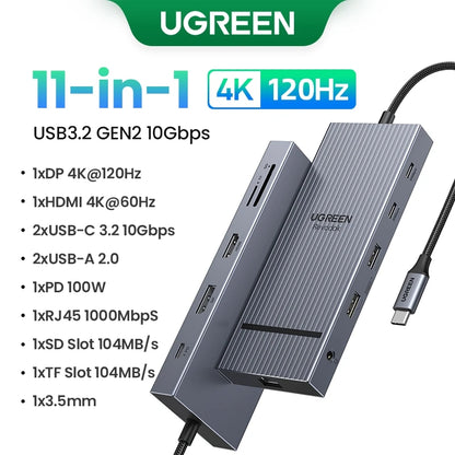 Estação de Acoplamento HUB USB UGREEN 4K120Hz DP Tipo-C