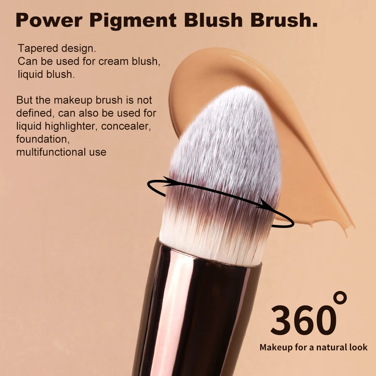 Kit de Pincéis MAANGE 5 Peças | Ideal para Base, Corretivo, Contorno, Blush e Olhos
