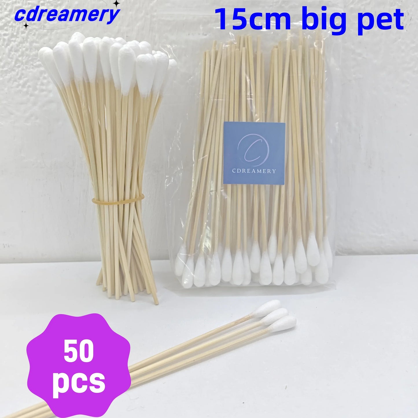 Cotonetes de Precisão com Cabo de Bambu | 400 Peças | Uso Profissional e Doméstico