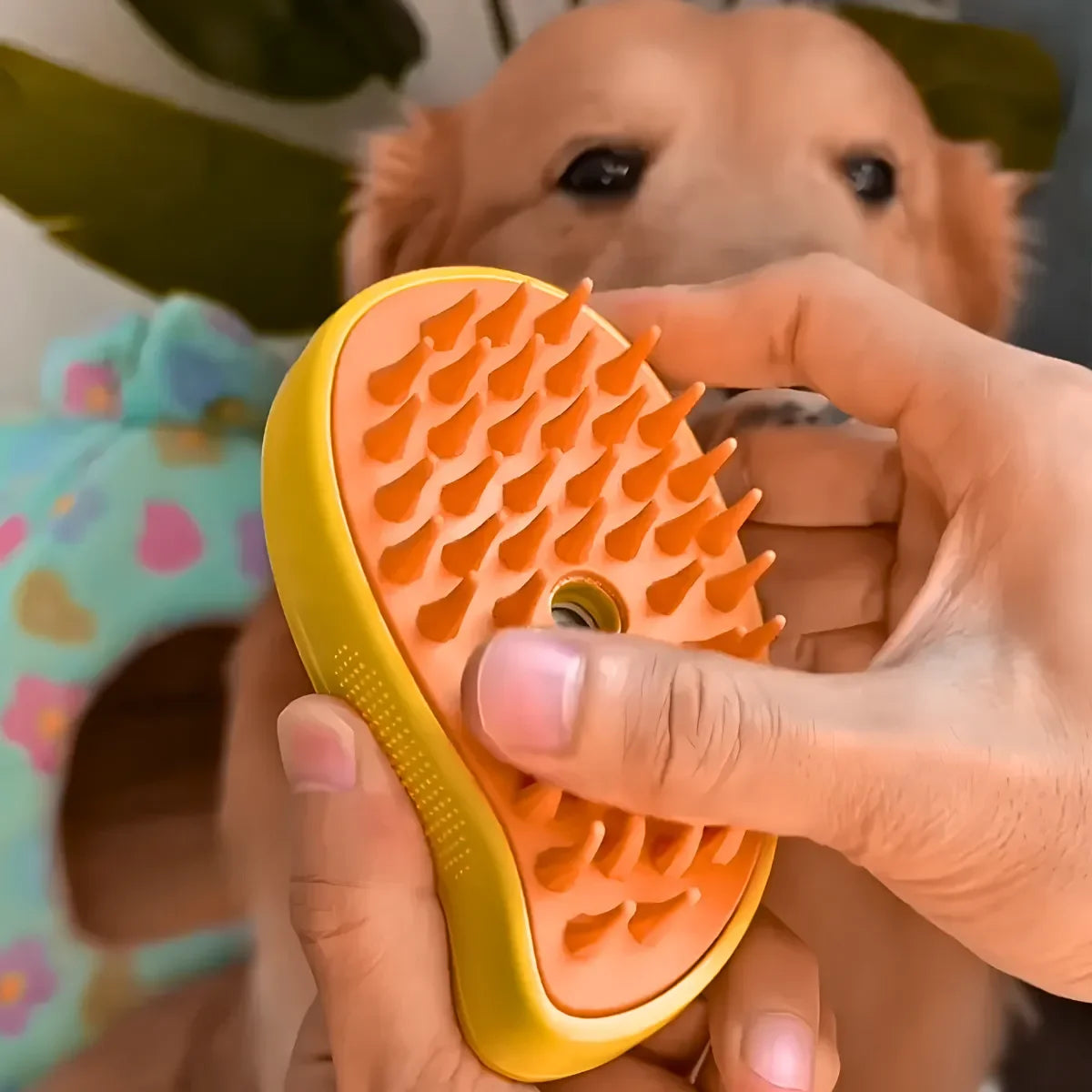 🐶 Escova Pet 3 em 1 com Vapor | Remove Pelos, Massageia e Limpa | Autolimpeza para Cães e Gatos