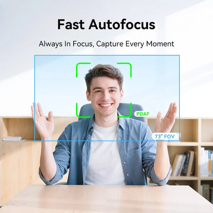 Webcam EMEET 4K/1080P com Foco Automático PDAF | Microfone Duplo com Redução de Ruído | Ideal para Home Office, Zoom, Teams e Streaming