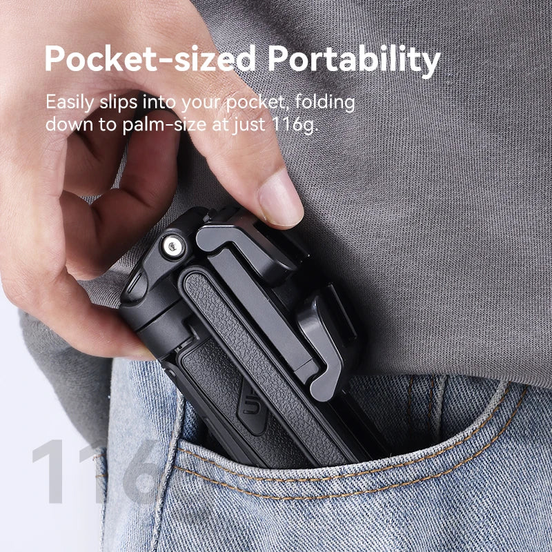 Tripé Ulanzi JJ02 com Controle Remoto 3 em 1 Versátil, Bastão de Selfie e Suporte para Celular, Filmagem Vertical e Horizontal com Suportes de Sapata Fria
