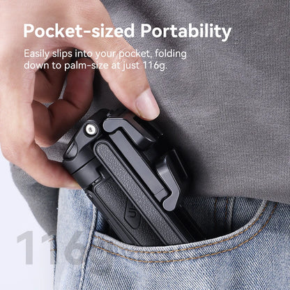 Tripé Ulanzi JJ02 com Controle Remoto 3 em 1 Versátil, Bastão de Selfie e Suporte para Celular, Filmagem Vertical e Horizontal com Suportes de Sapata Fria