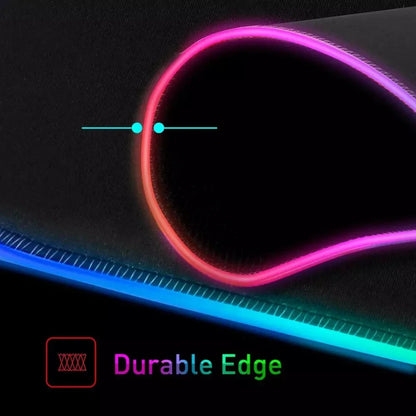Mouse Pad Gamer RGB LED Grande | Iluminação Multicolorida | Base Antiderrapante | Ideal para PC, Notebook e Setup Gamer