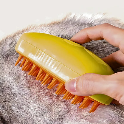🐶 Escova Pet 3 em 1 com Vapor | Remove Pelos, Massageia e Limpa | Autolimpeza para Cães e Gatos