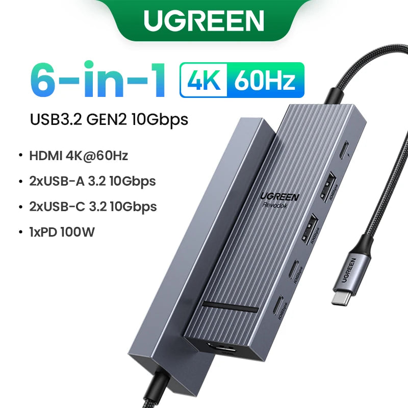 Estação de Acoplamento HUB USB UGREEN 4K120Hz DP Tipo-C