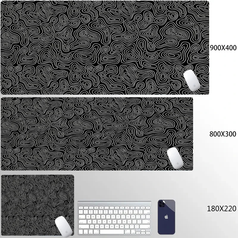 Mouse Pad Gamer XXL 90x40 cm com Estampa Líquida Strata | Base Antiderrapante | Superfície Macia para PC, Notebook e Setup Gamer