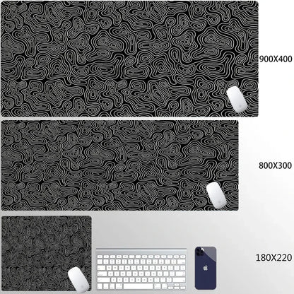 Mouse Pad Gamer XXL 90x40 cm com Estampa Líquida Strata | Base Antiderrapante | Superfície Macia para PC, Notebook e Setup Gamer