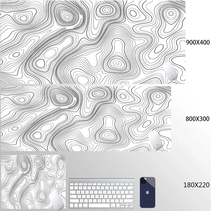 Mouse Pad Gamer XXL 90x40 cm com Estampa Líquida Strata | Base Antiderrapante | Superfície Macia para PC, Notebook e Setup Gamer
