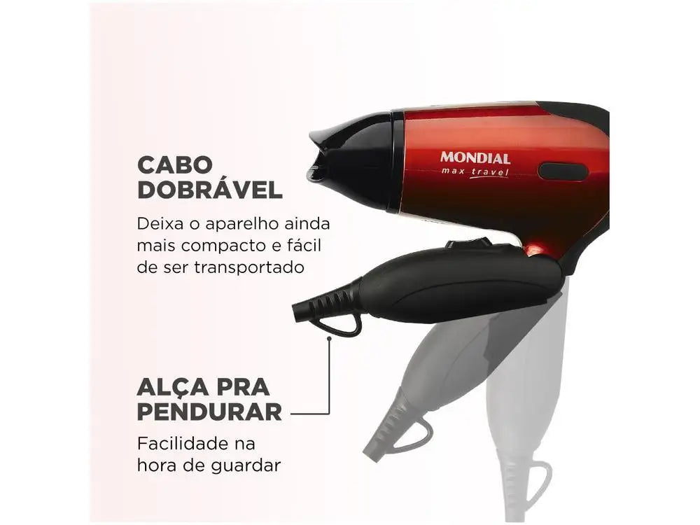 Mondial Max Travel SC-10 Red Hair Dryer-Bivolt