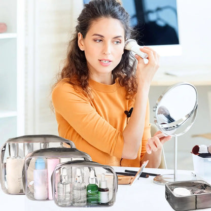 Necessaire Transparente Premium | Porta Maquiagem, Cosméticos e Produtos de Higiene