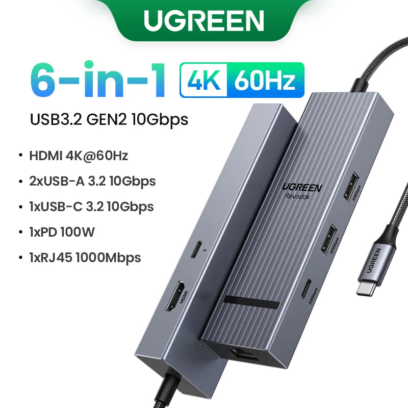 Estação de Acoplamento HUB USB UGREEN 4K120Hz DP Tipo-C