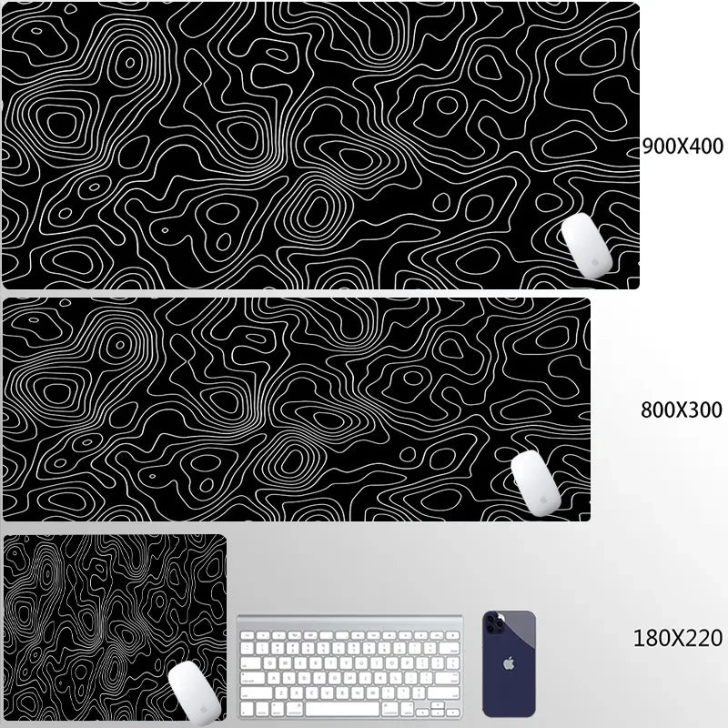 Mouse Pad Gamer XXL 90x40 cm com Estampa Líquida Strata | Base Antiderrapante | Superfície Macia para PC, Notebook e Setup Gamer