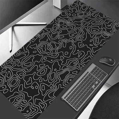 Mouse Pad Gamer XXL 90x40 cm com Estampa Líquida Strata | Base Antiderrapante | Superfície Macia para PC, Notebook e Setup Gamer