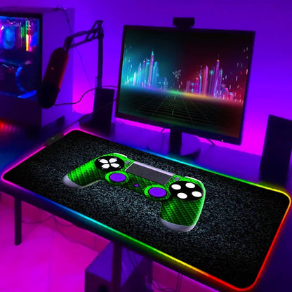 Mouse Pad Gamer RGB LED Grande | Iluminação Multicolorida | Base Antiderrapante | Ideal para PC, Notebook e Setup Gamer
