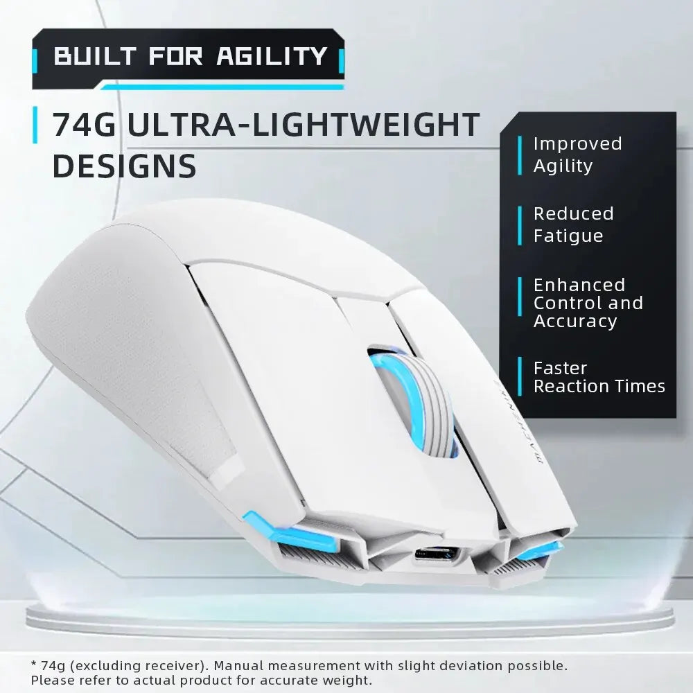 Mouse Gamer Machenike M7 Pro Sem Fio e com Fio | Sensor PAW3395 | Até 26.000 DPI | RGB | Ultraleve 74g