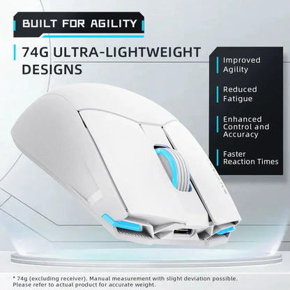 Mouse Gamer Machenike M7 Pro Sem Fio e com Fio | Sensor PAW3395 | Até 26.000 DPI | RGB | Ultraleve 74g