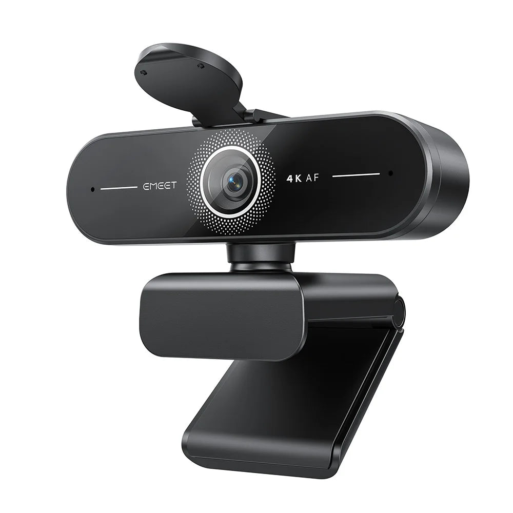 Webcam EMEET 4K/1080P com Foco Automático PDAF | Microfone Duplo com Redução de Ruído | Ideal para Home Office, Zoom, Teams e Streaming