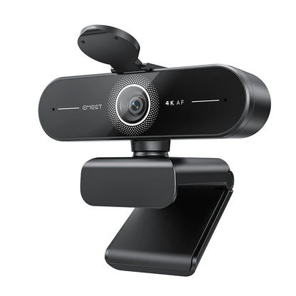 Webcam EMEET 4K/1080P com Foco Automático PDAF | Microfone Duplo com Redução de Ruído | Ideal para Home Office, Zoom, Teams e Streaming