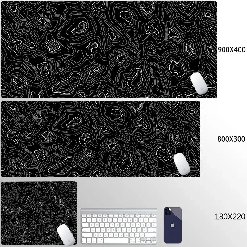 Mouse Pad Gamer XXL 90x40 cm com Estampa Líquida Strata | Base Antiderrapante | Superfície Macia para PC, Notebook e Setup Gamer