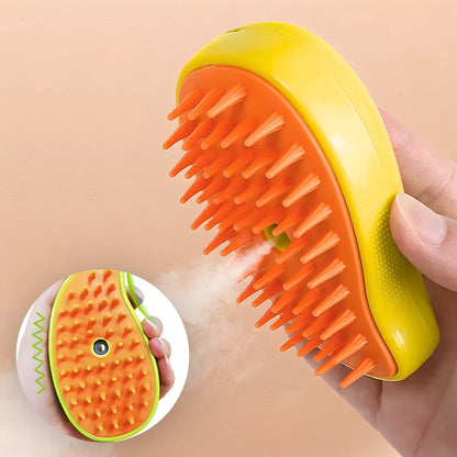 🐶 Escova Pet 3 em 1 com Vapor | Remove Pelos, Massageia e Limpa | Autolimpeza para Cães e Gatos