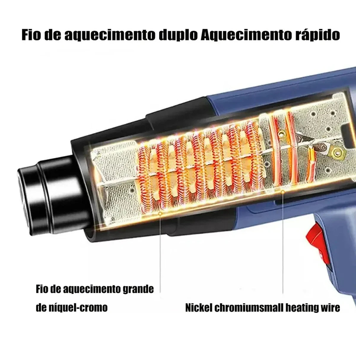 Pistola de Ar Quente com Dupla Temperatura 2000W