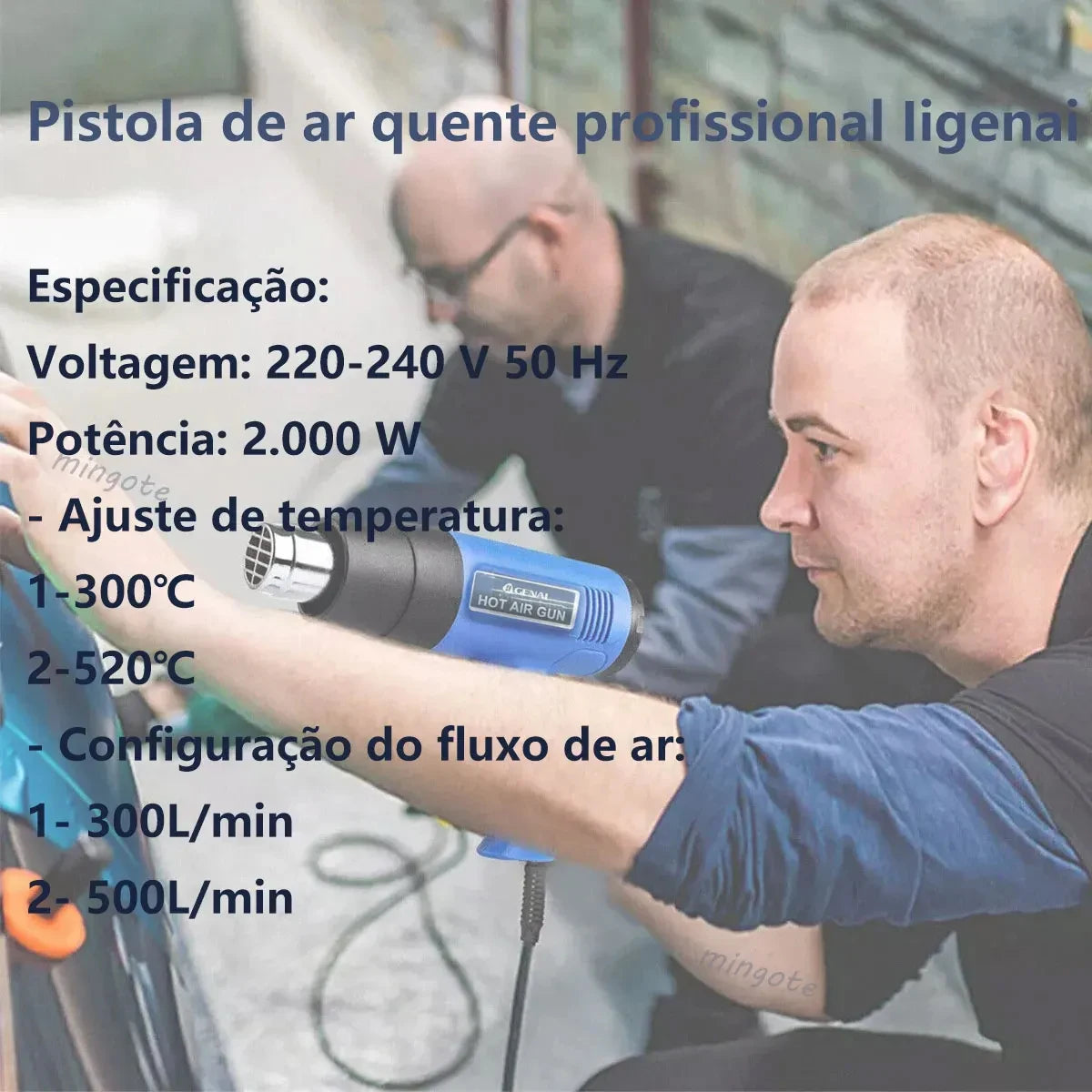 Pistola de Ar Quente com Dupla Temperatura 2000W