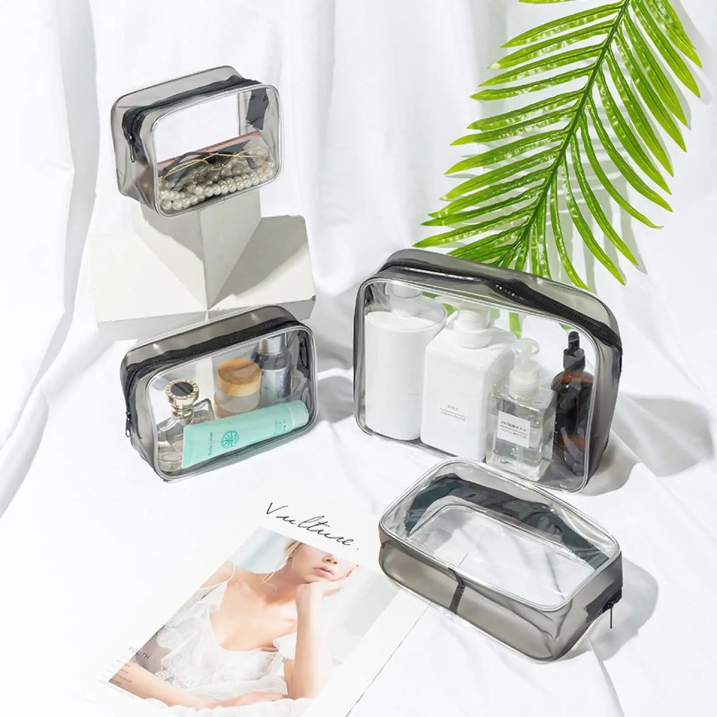 Necessaire Transparente Premium | Porta Maquiagem, Cosméticos e Produtos de Higiene