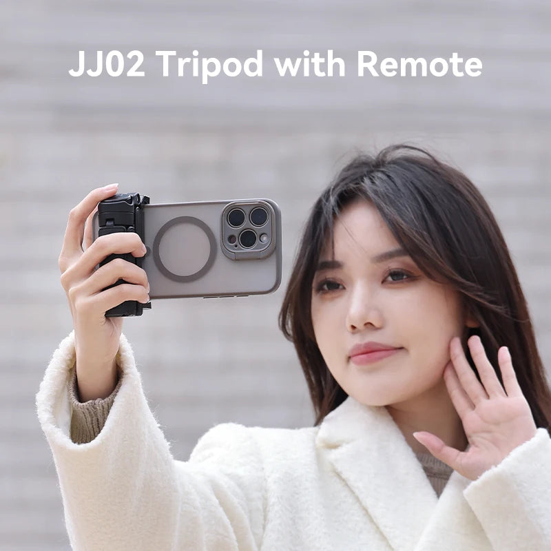 Tripé Ulanzi JJ02 com Controle Remoto 3 em 1 Versátil, Bastão de Selfie e Suporte para Celular, Filmagem Vertical e Horizontal com Suportes de Sapata Fria