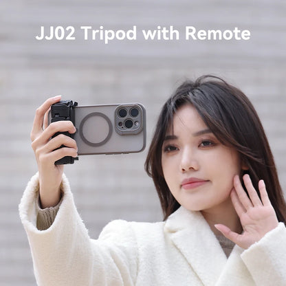 Tripé Ulanzi JJ02 com Controle Remoto 3 em 1 Versátil, Bastão de Selfie e Suporte para Celular, Filmagem Vertical e Horizontal com Suportes de Sapata Fria