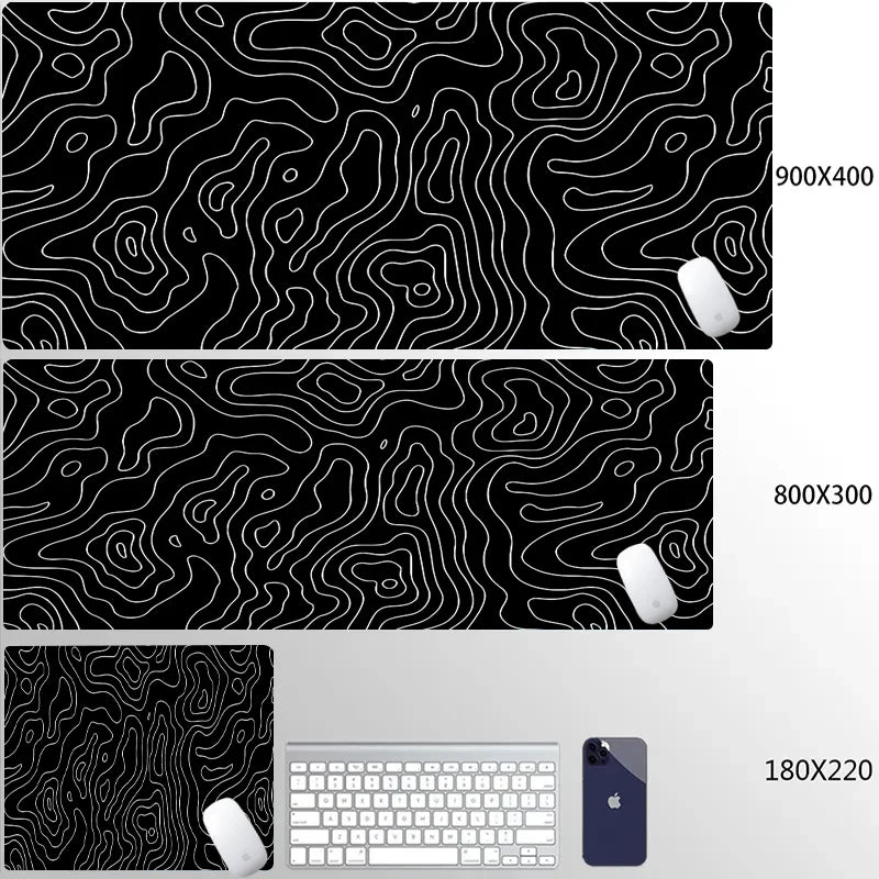 Mouse Pad Gamer XXL 90x40 cm com Estampa Líquida Strata | Base Antiderrapante | Superfície Macia para PC, Notebook e Setup Gamer