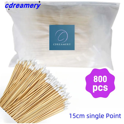 Cotonetes de Precisão com Cabo de Bambu | 400 Peças | Uso Profissional e Doméstico