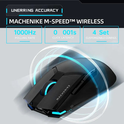 Mouse Gamer Machenike M7 Pro Sem Fio e com Fio | Sensor PAW3395 | Até 26.000 DPI | RGB | Ultraleve 74g
