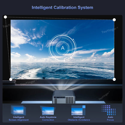 Projetor Touyinger Q12W Pro 2800 ANSI Lumens | Full HD | Compatível com 4K | Wi-Fi | Bluetooth | Smart | Tela Dupla | Home Theater