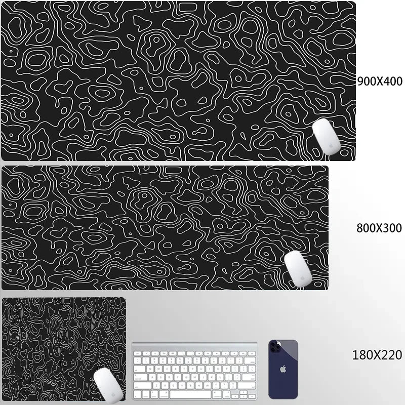 Mouse Pad Gamer XXL 90x40 cm com Estampa Líquida Strata | Base Antiderrapante | Superfície Macia para PC, Notebook e Setup Gamer