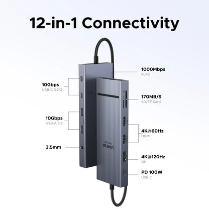 Estação de Acoplamento HUB USB UGREEN 4K120Hz DP Tipo-C