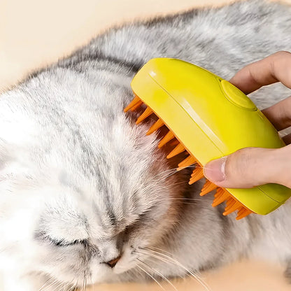 🐶 Escova Pet 3 em 1 com Vapor | Remove Pelos, Massageia e Limpa | Autolimpeza para Cães e Gatos