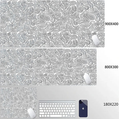Mouse Pad Gamer XXL 90x40 cm com Estampa Líquida Strata | Base Antiderrapante | Superfície Macia para PC, Notebook e Setup Gamer