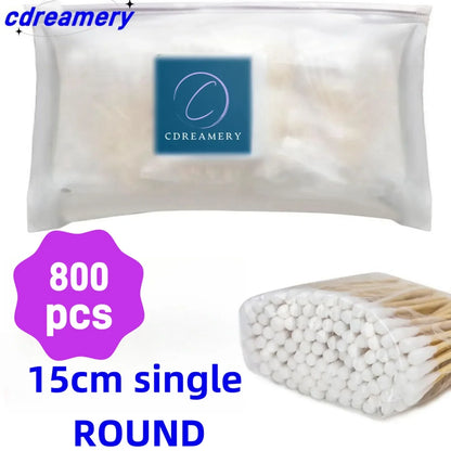 Cotonetes de Precisão com Cabo de Bambu | 400 Peças | Uso Profissional e Doméstico