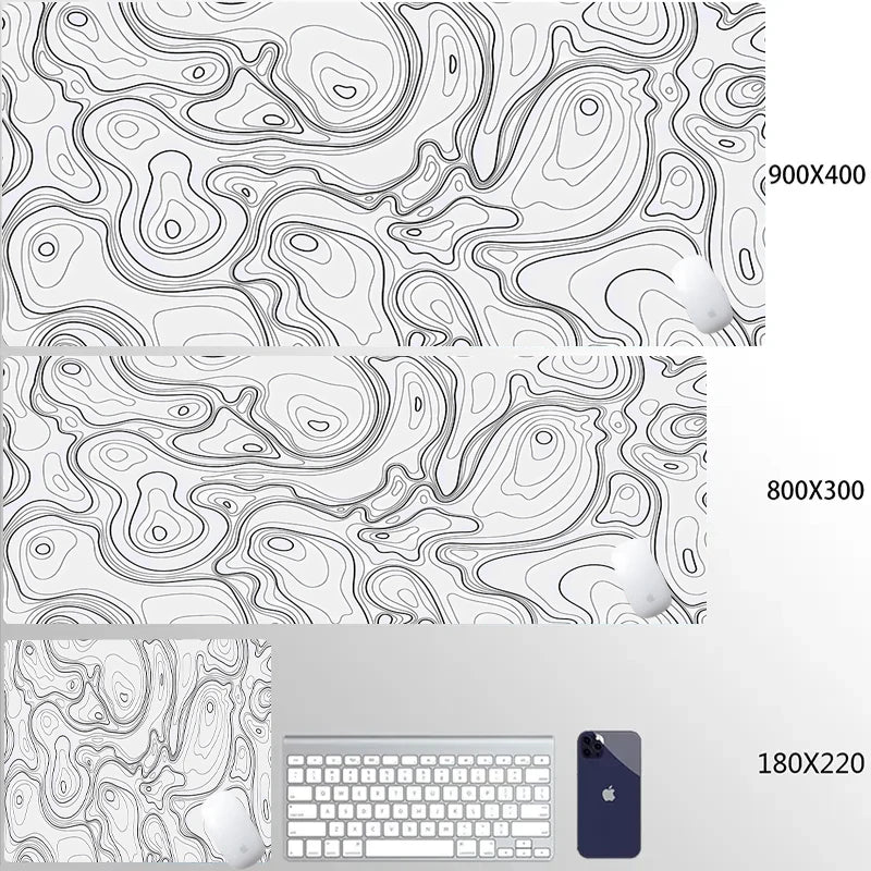 Mouse Pad Gamer XXL 90x40 cm com Estampa Líquida Strata | Base Antiderrapante | Superfície Macia para PC, Notebook e Setup Gamer
