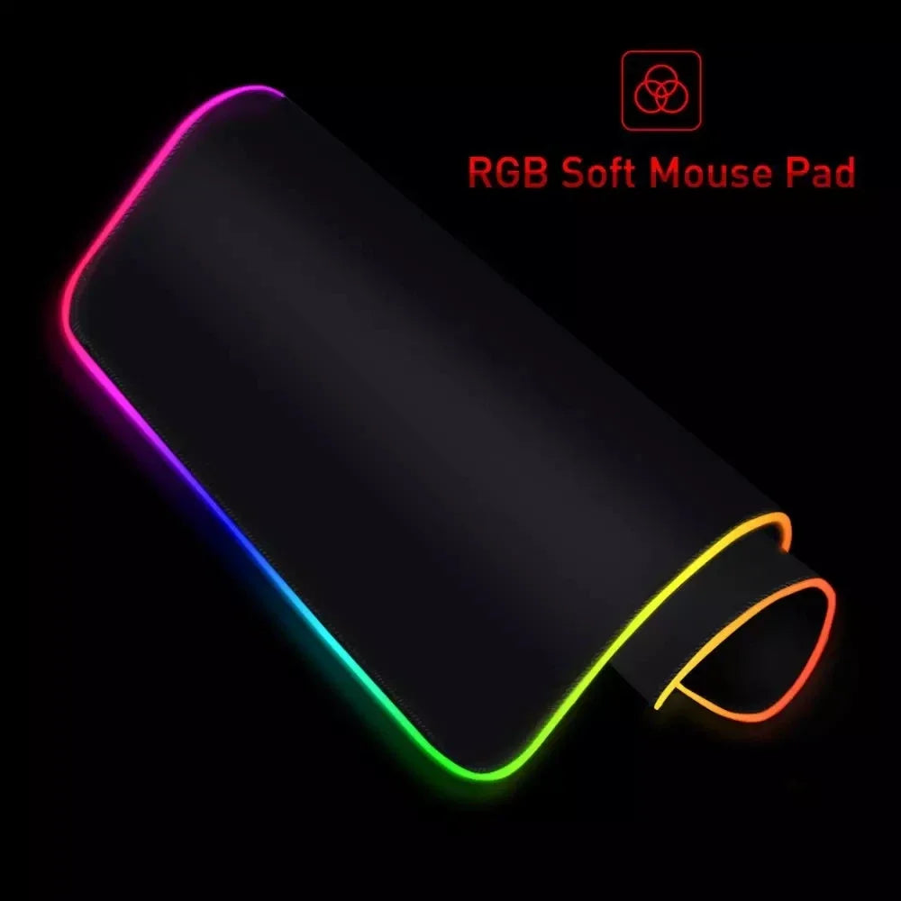 Mouse Pad Gamer RGB LED Grande | Iluminação Multicolorida | Base Antiderrapante | Ideal para PC, Notebook e Setup Gamer